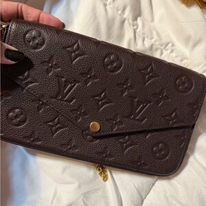 Louis Vuitton Dark Brown Embossed Clutch